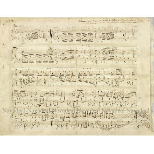 Chopin Piano Music Notes Notations Score Print Decorative Canvas Wall Poster