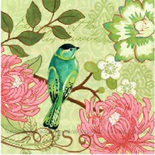 4pcs Colorful Flora Red Green Blue Birds Decorative Painting Canvas Wall Poster