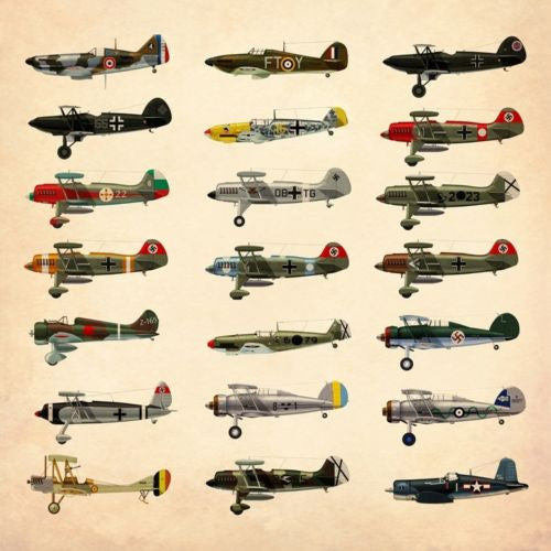 WW2 Aircrafts Collection Photography Work Art Decorative Painting Canvas Poster