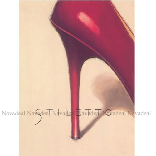 4Pc Red Blk Chic Stiletto Paris Sexy Heels Famme Decorative Canvas Wall Posters