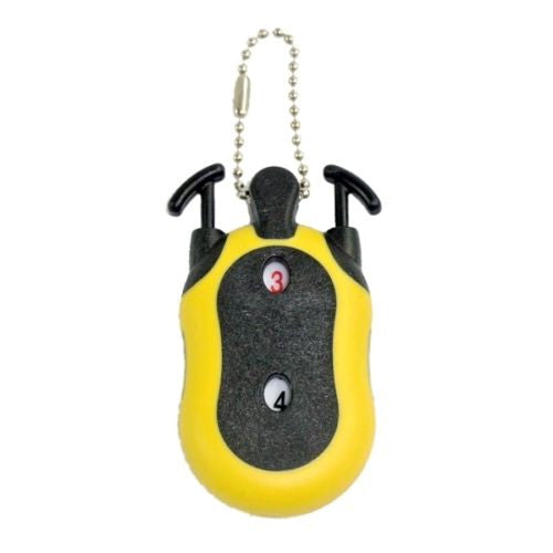 Yellow Golf Tool Score Stroke Tally Number Shot Counter Keeper W/ Keychain