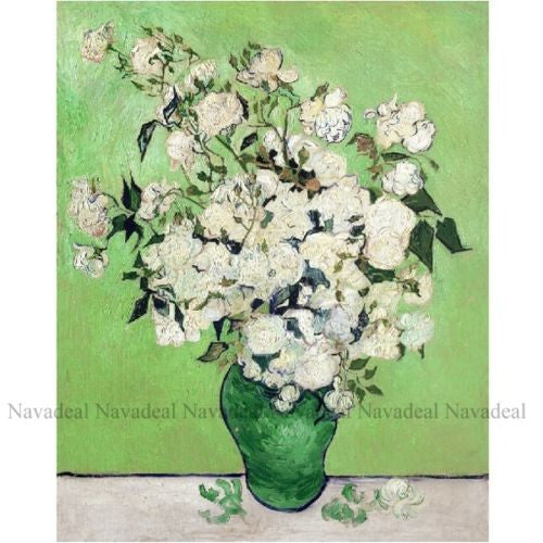 Vase With Rose Van Gogh Oil Paintng Picture Decorative Cotton Canvas Wall Poster