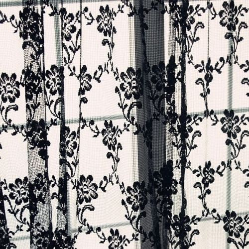Black Sexy Rich Vintage French Lace Home Window Curtain Drape Panel Veil
