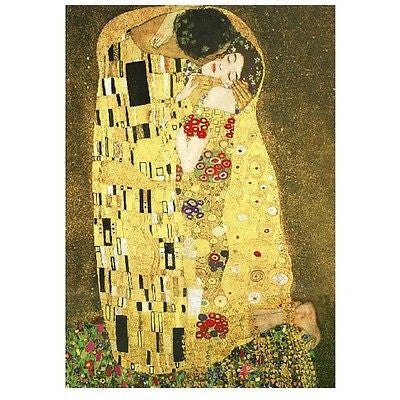 Art Recreation Vintage Masterpiece Gustav Klimt Kiss Painting Canvas Poster