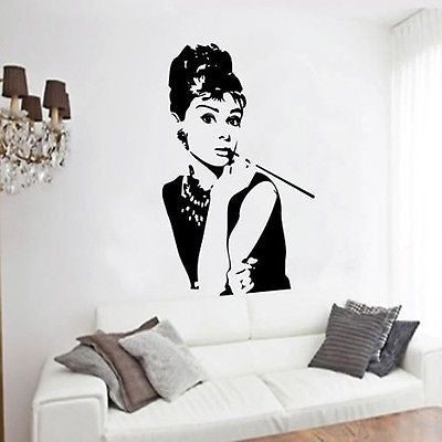 Modern Audrey Hepburn POP Art Posterr Wall Decals Stickers Vinyl Removable