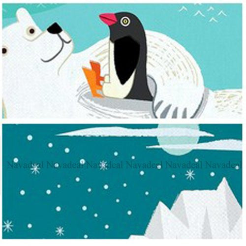2Pcs Cute Shamu Whale Polar Bear Penguin Decorative Canvas Posters