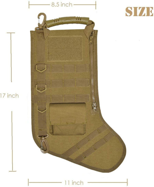 SPEED TRACK Tactical Christmas Stocking, Gift for Veterans Military Patriotic and Outdoorsy People  (Sand)