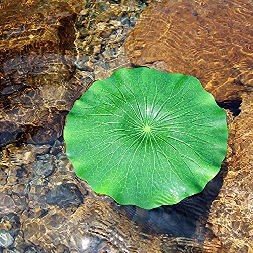 NAVADEAL Pack of 9 Artificial Floating Foam Lotus Leaves | Water Lily Pads Ornaments, Green | Perfect for Patio Koi Fish Pond Pool Aquarium Home Garden Wedding Party Special Event Decoration