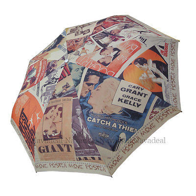 Classic Movie Poster Hollywood Celebrity Monroe Audrey Auto Tri-folded Umbrella